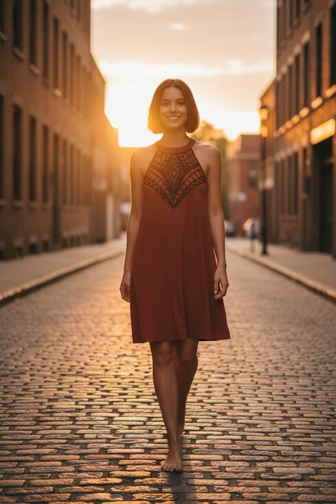 Tallow xx Free People Dresses & Skirts - FREE PEOPLE XX TALLOW Surf All Day Brown & Black Halter Mini Dress - Size 6